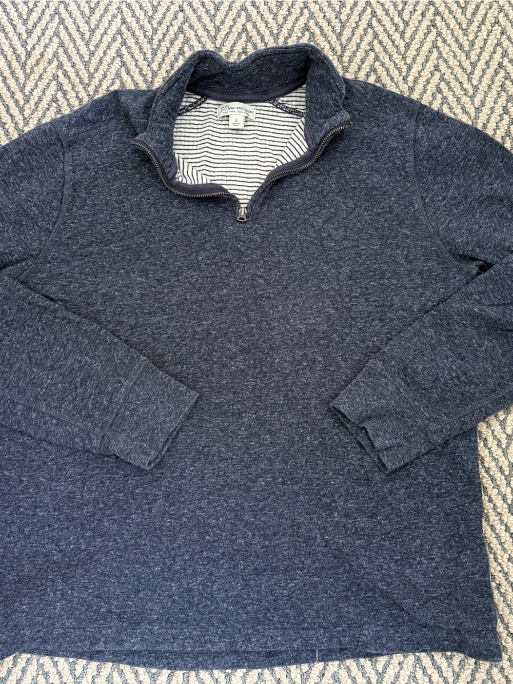 J.Crew Heather blue Quarter-Zip Pullover Sweater
